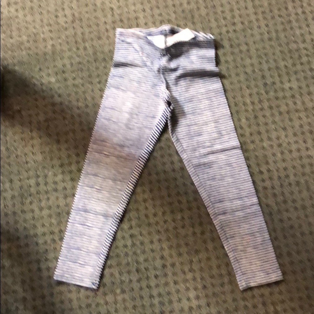 Old Navy blue and white strip leggings